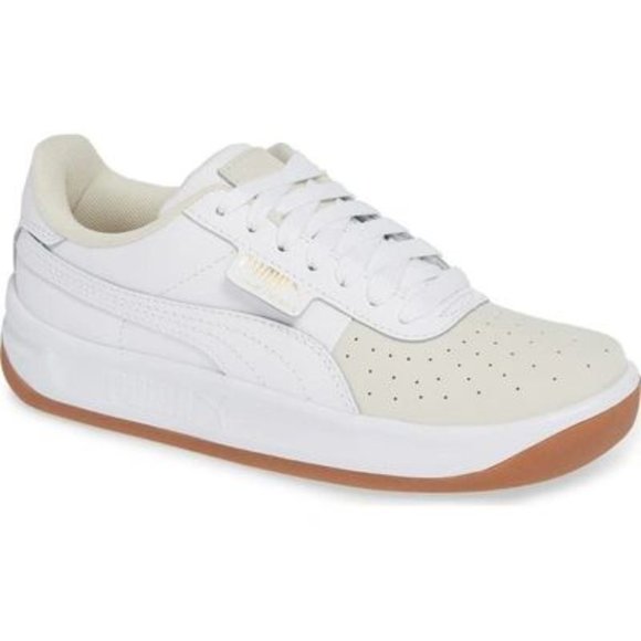 Puma Women's California Exotic Color-block Leather Lace Up Sneakers In White - Picture 1 of 8